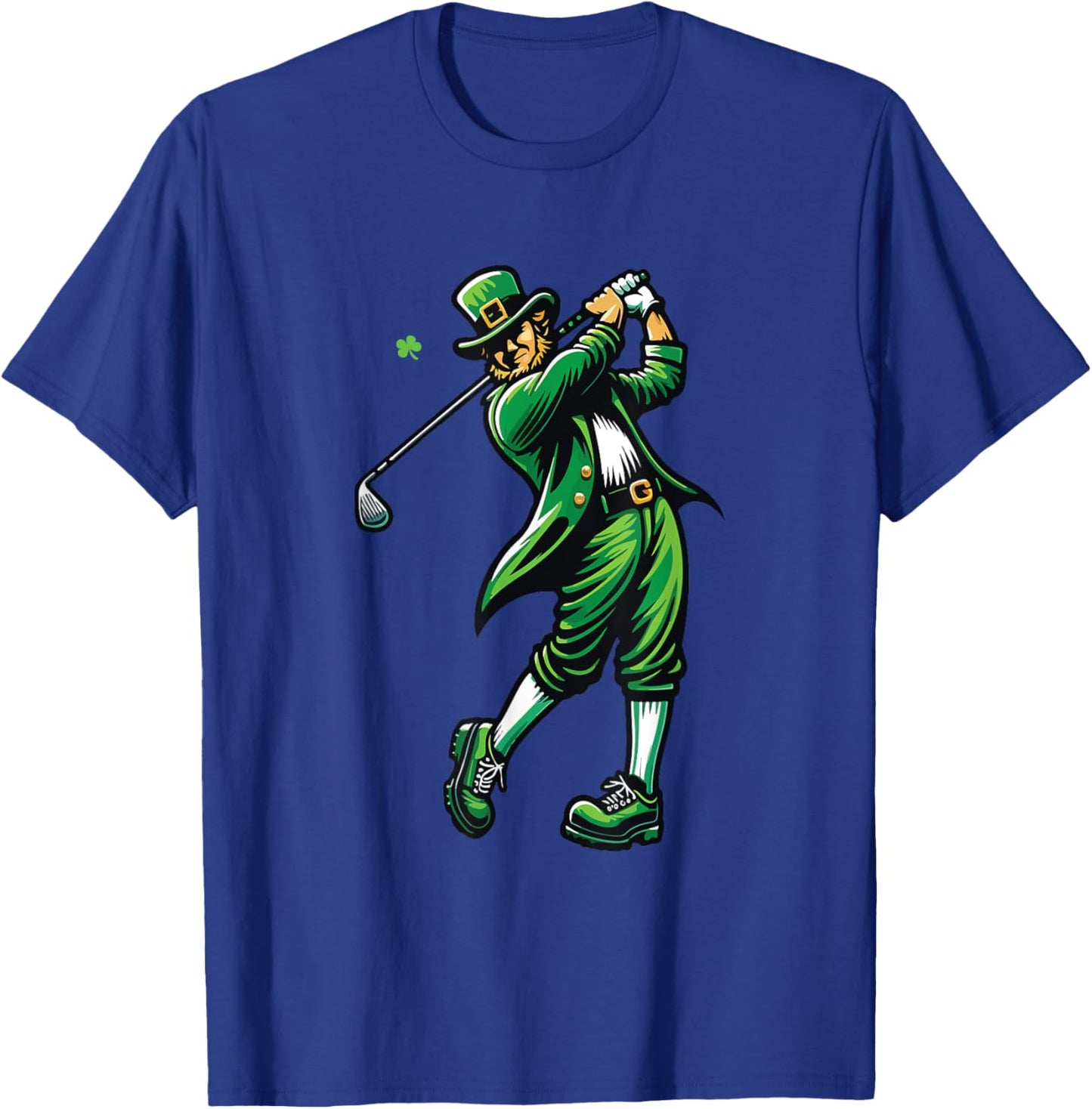 Golf St Patrick's Day Irish Leprechaun Golfer Golfing T-Shirt - T-Shirt | Royal