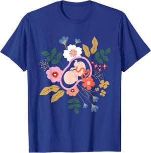 Floral Doula Midwifery - Midwives Childbirth Labor Assistant T-Shirt - T-Shirt | Royal