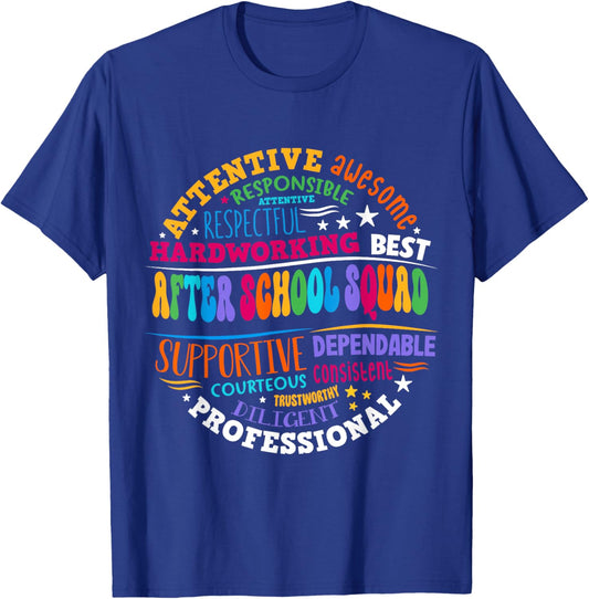 Groovy After School Squad After School Program Staff T-Shirt - T-Shirt | Royal
