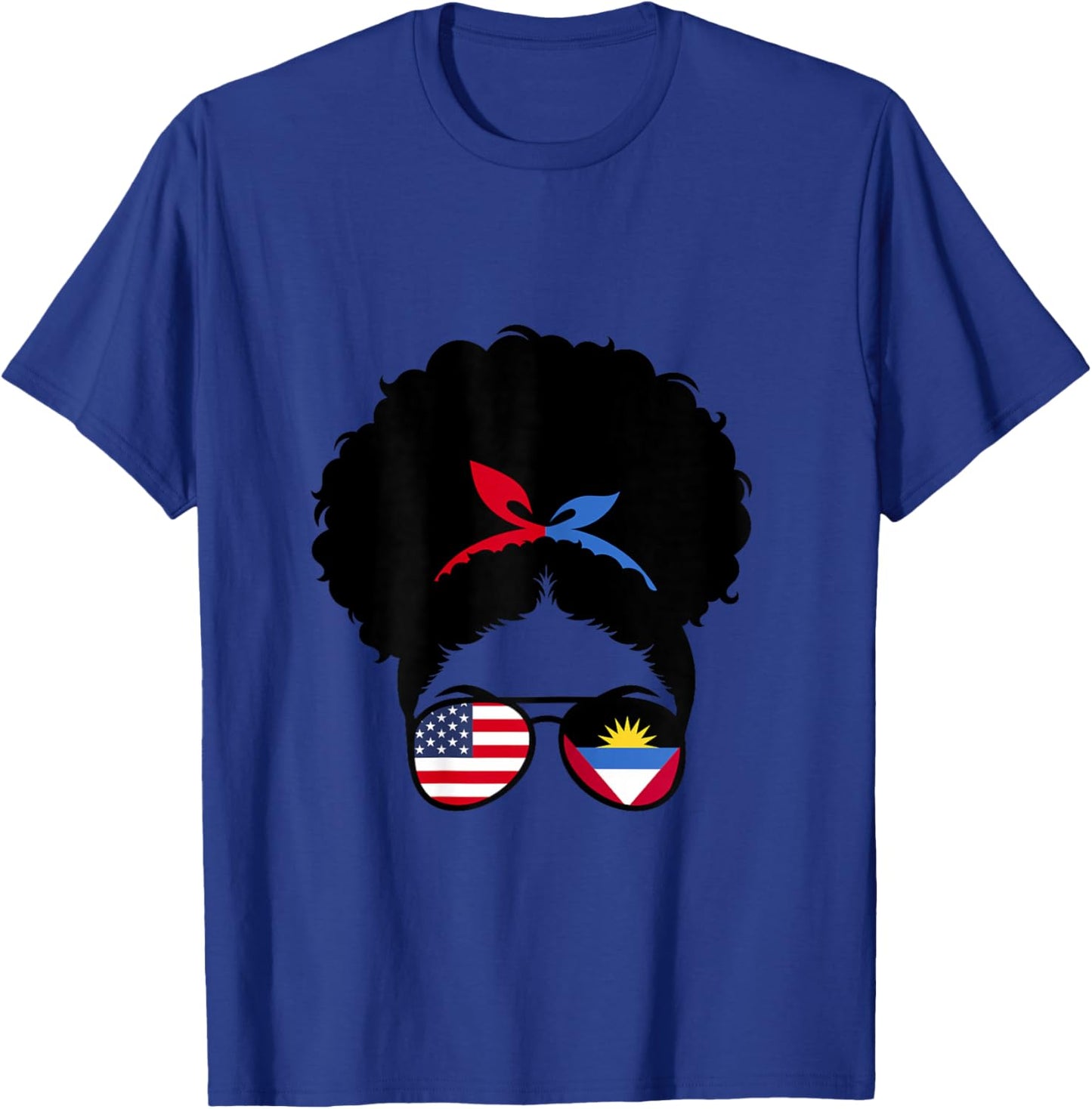 Antigua Roots Antigua Girl Afro Bun Antigua Barbuda Heritage T-Shirt - T-Shirt | Royal