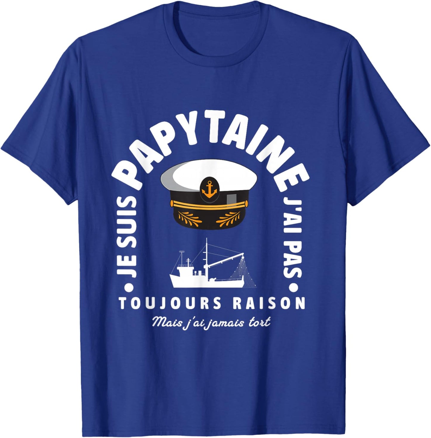 Grandpa Captain Boat Ship Sailor Humor Grandpa , Black, S T-Shirt - T-Shirt | Royal