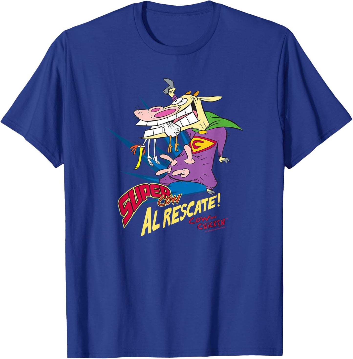 Cow and Chicken Super Cow T-Shirt - T-Shirt | Royal