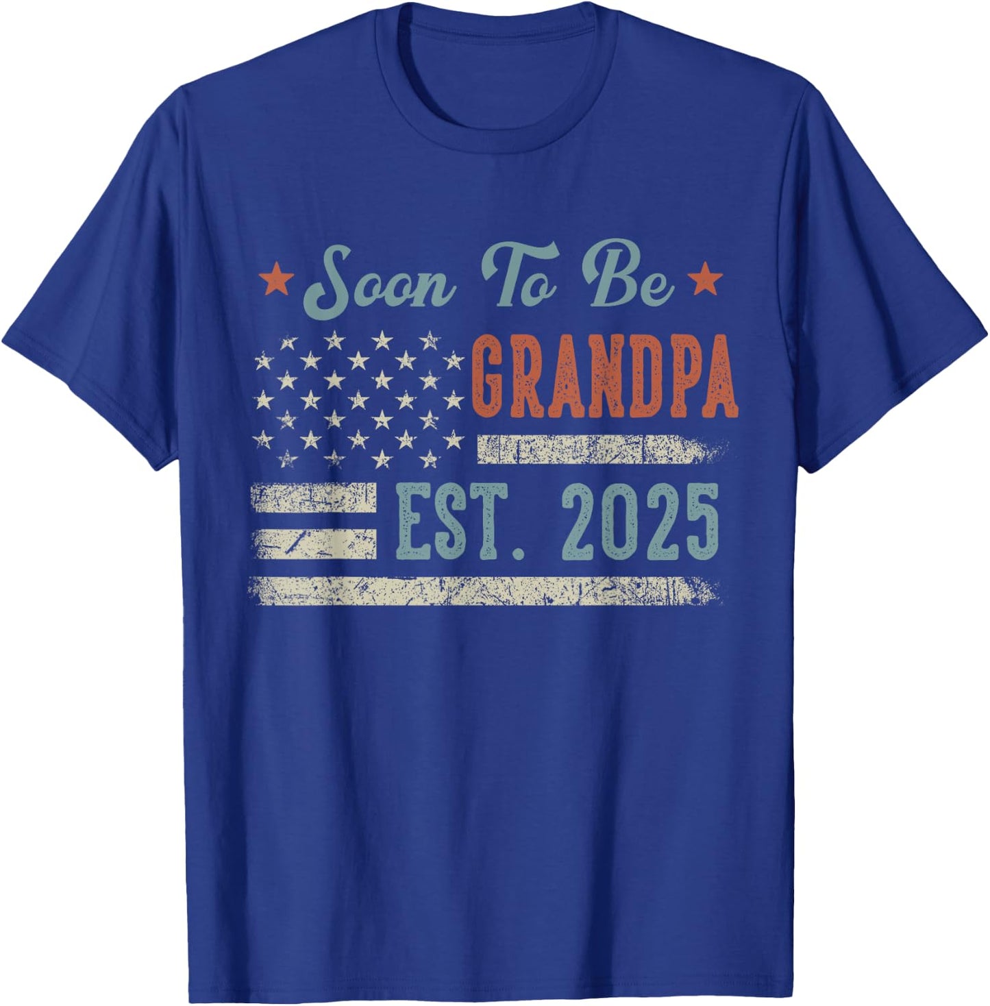 Soon to be Grandpa 2025 Loading Promoted to Grandpa 2025 T-Shirt - T-Shirt | Royal