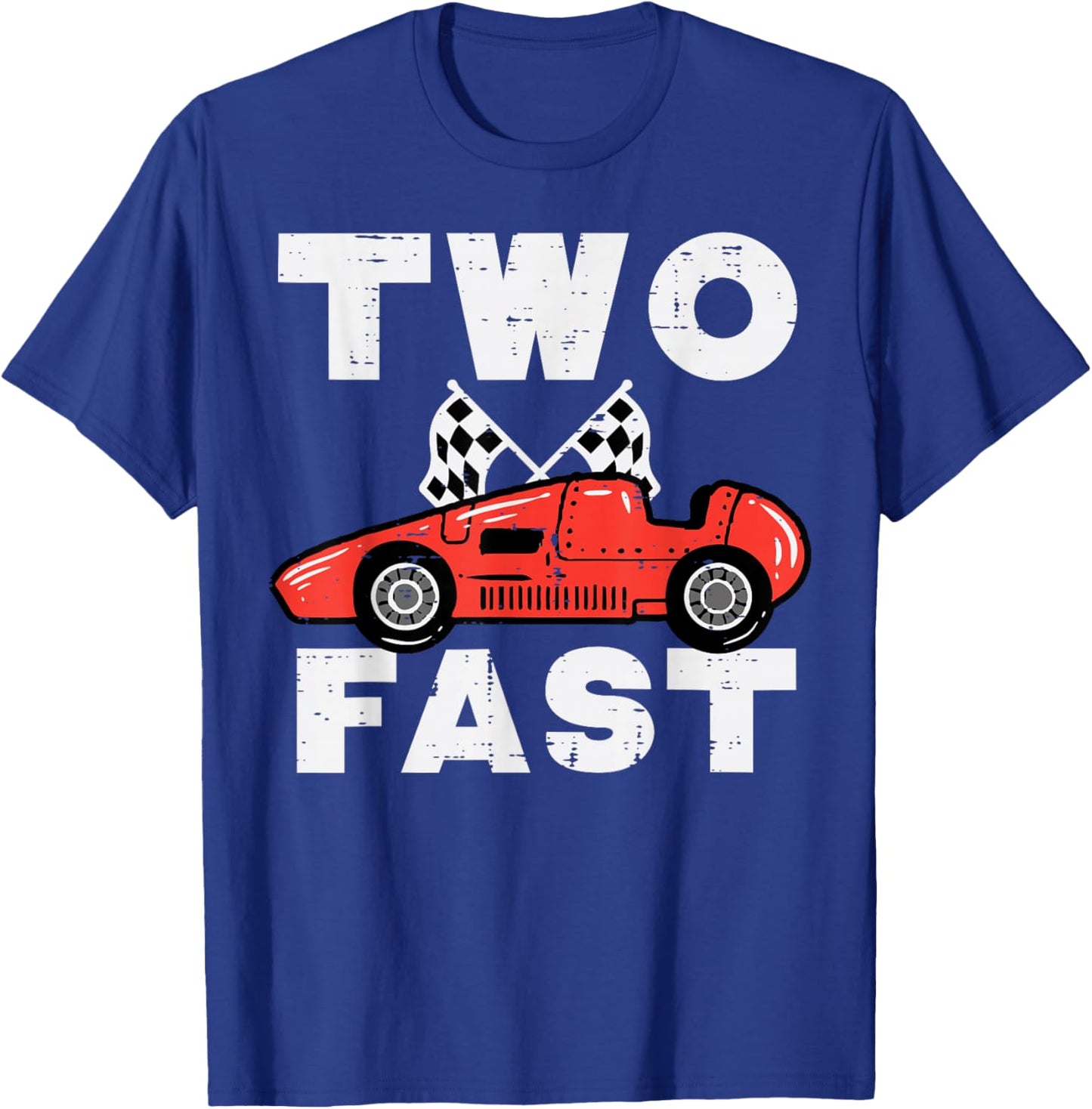 2nd Birthday Race Car Two Fast 2 Year Old Bday Boys Kids T-Shirt - T-Shirt | Royal