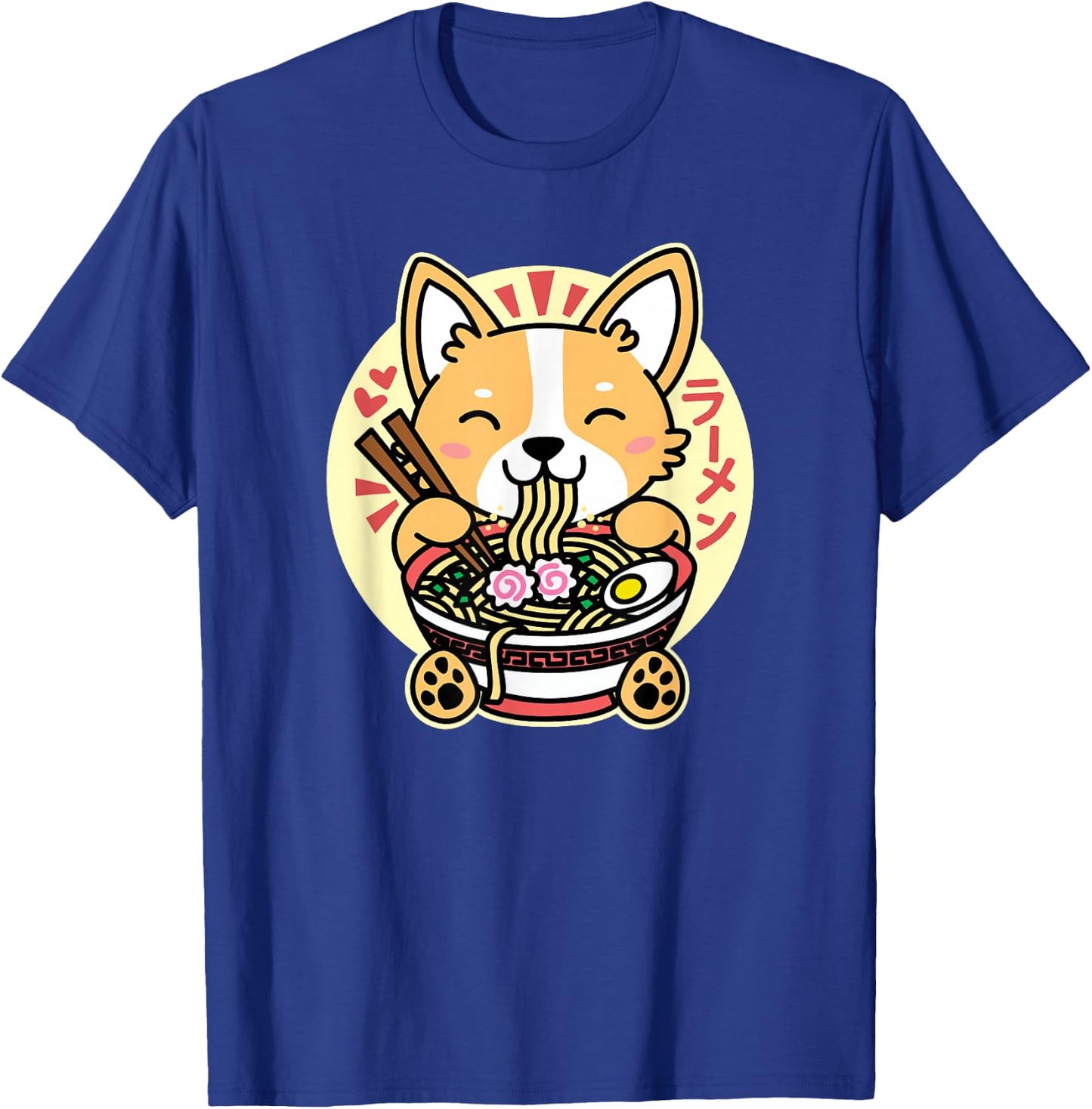 Kawaii Ramen Cute Anime Dog Corgi Japanese Noodles Drk T-Shirt - T-Shirt | Royal