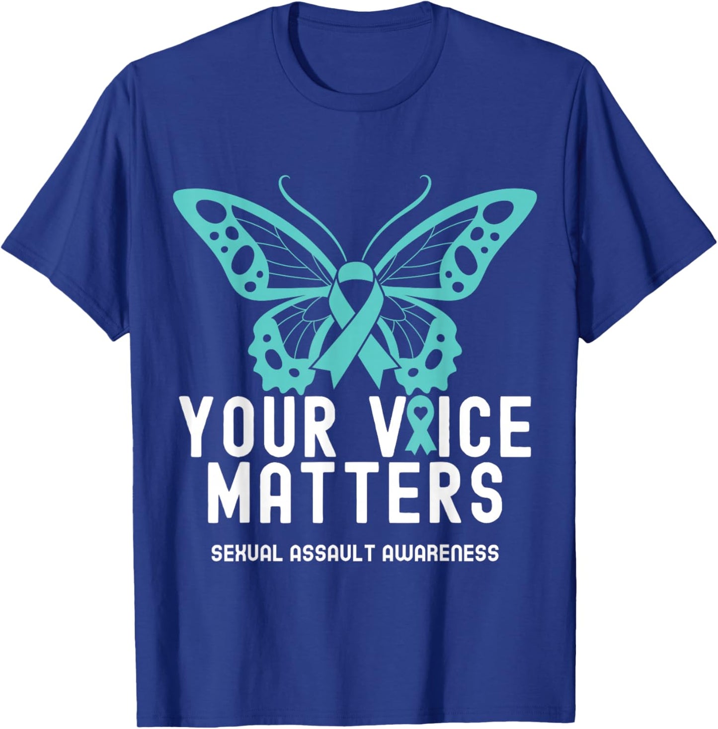 Your Voice Matters Shirts Sexual Assault Awareness Month T-Shirt - T-Shirt | Royal