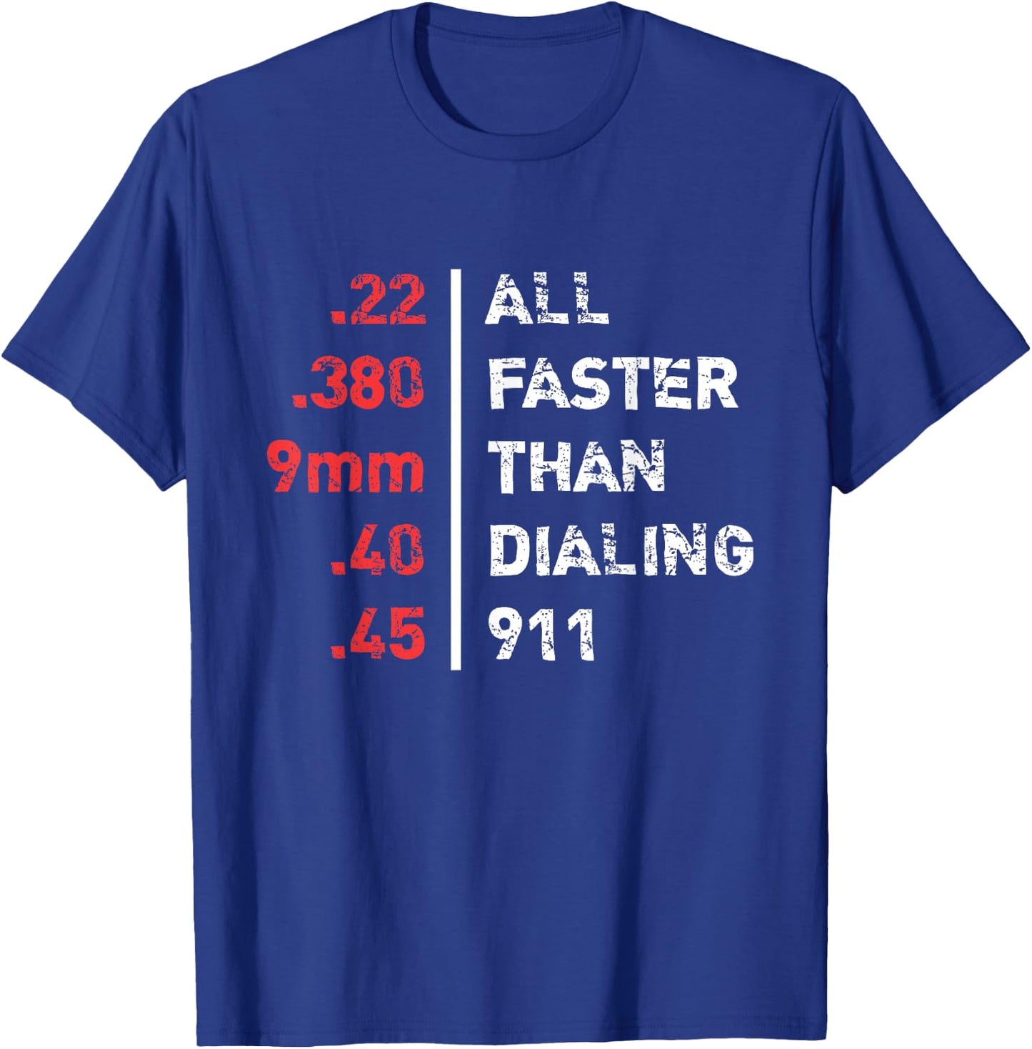 Bullets Are All Faster Than Dialing 911 Ammo T-Shirt - T-Shirt | Royal