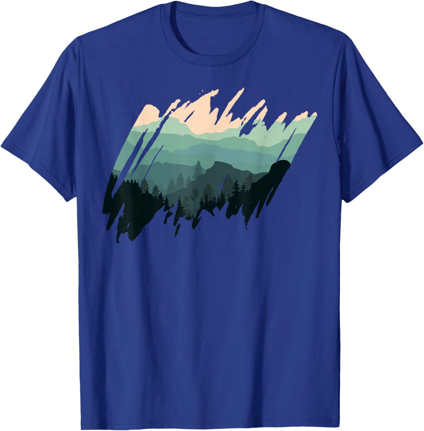 Timeless Mountain, Nature Trees and Forest T-Shirt - T-Shirt | Royal