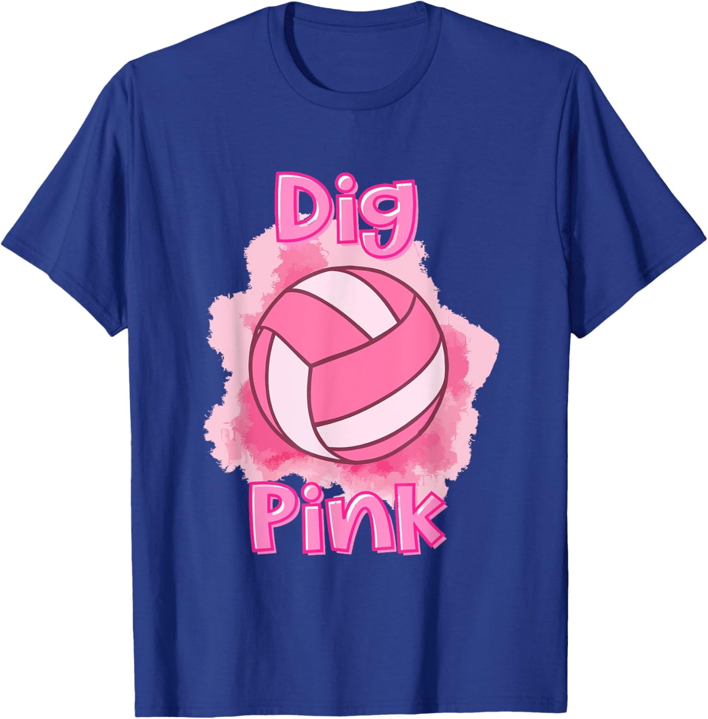 Dig For A Cure Breast Cancer Awareness Volleyball Pink Out T-Shirt - T-Shirt | Royal