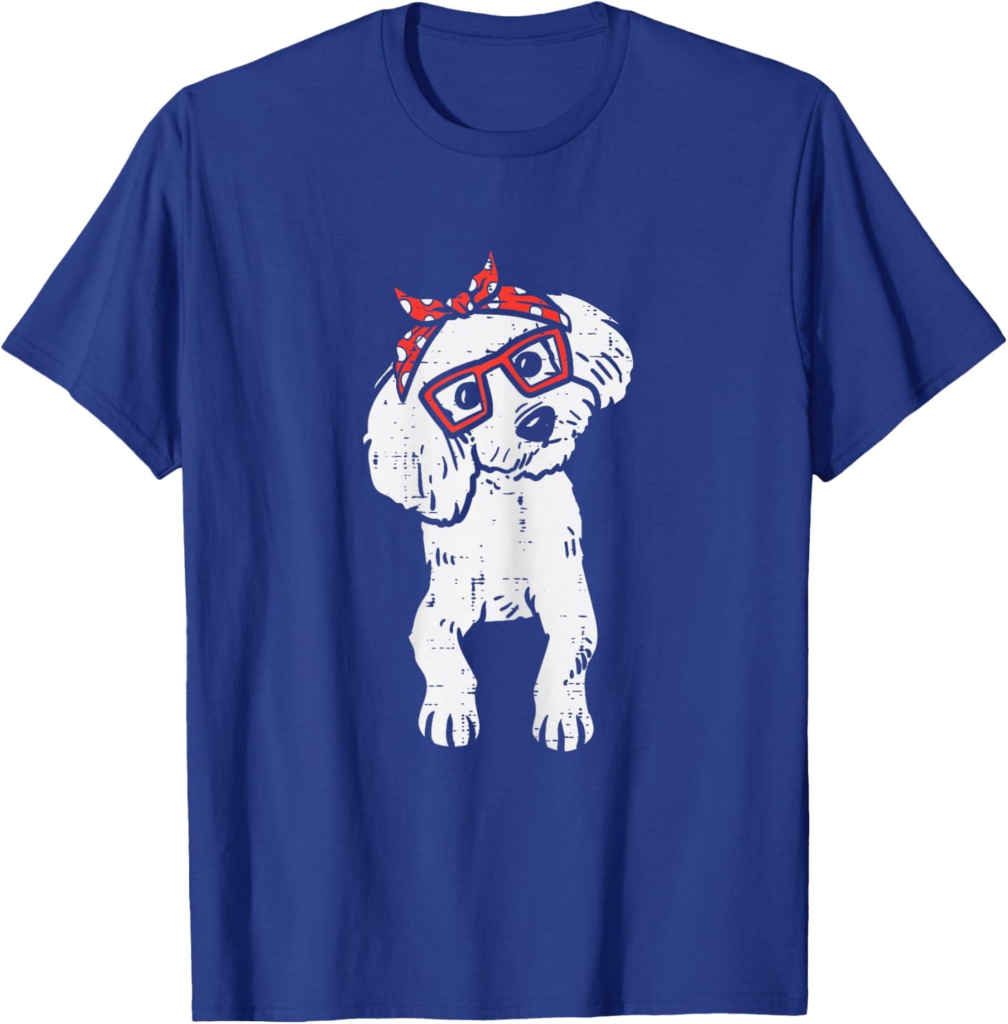 Poodle Polka Dots Bandana Dog Lover Owner Girls Women Gift T-Shirt - T-Shirt | Royal