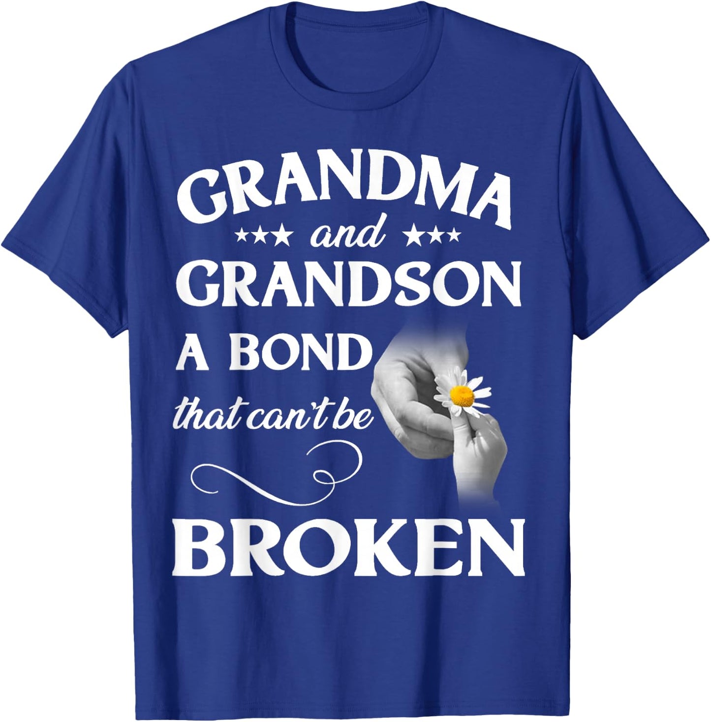 Trendy Coloring Grandma and Grandson A Bond That Can't Be Broken ,Black,Small T-Shirt - T-Shirt | Royal