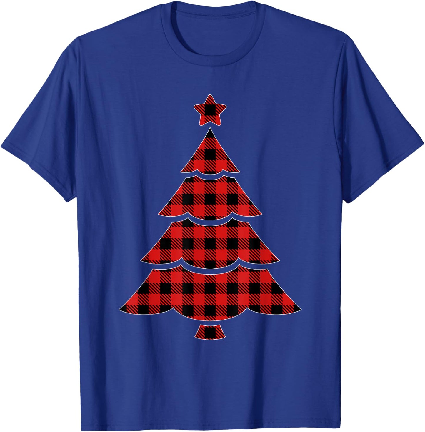 Christmas Red & Black Buffalo Plaid Tree T-Shirt - T-Shirt | Royal
