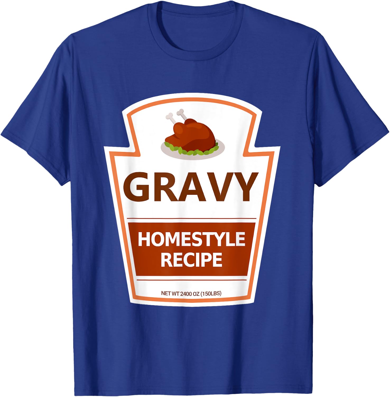 Lazy Costume Thanksgiving Gravy Jar T-Shirt - T-Shirt | Royal