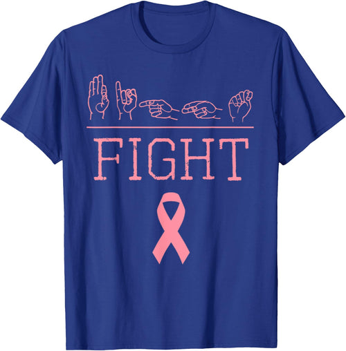 Deaf Pride ASL Fight Breast Cancer Awareness Ribbon Gift
