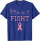 Deaf Pride ASL Fight Breast Cancer Awareness Ribbon Gift T-Shirt - T-Shirt | Royal