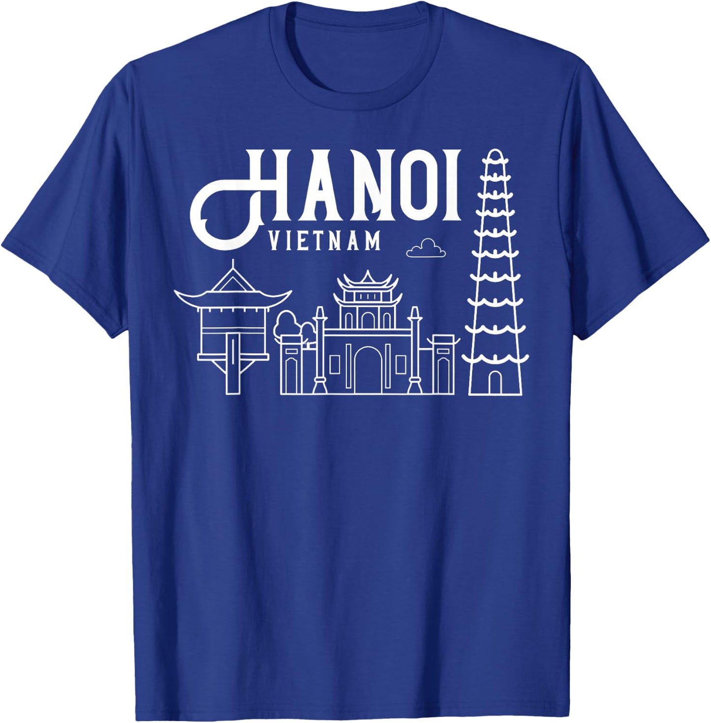 Hanoi Vietnam City Skyline Map Travel T-Shirt - T-Shirt | Royal