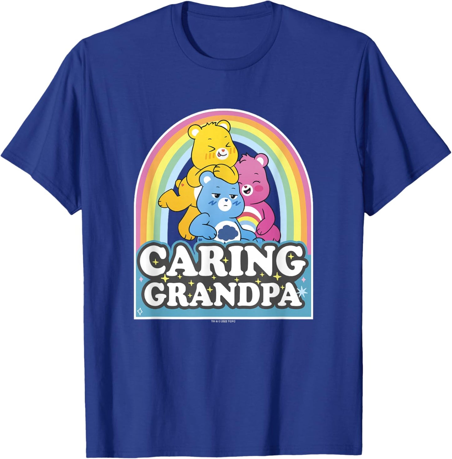 Care Bears Caring Grandpa Retro Rainbow Grumpy Group Shot T-Shirt - T-Shirt | Royal