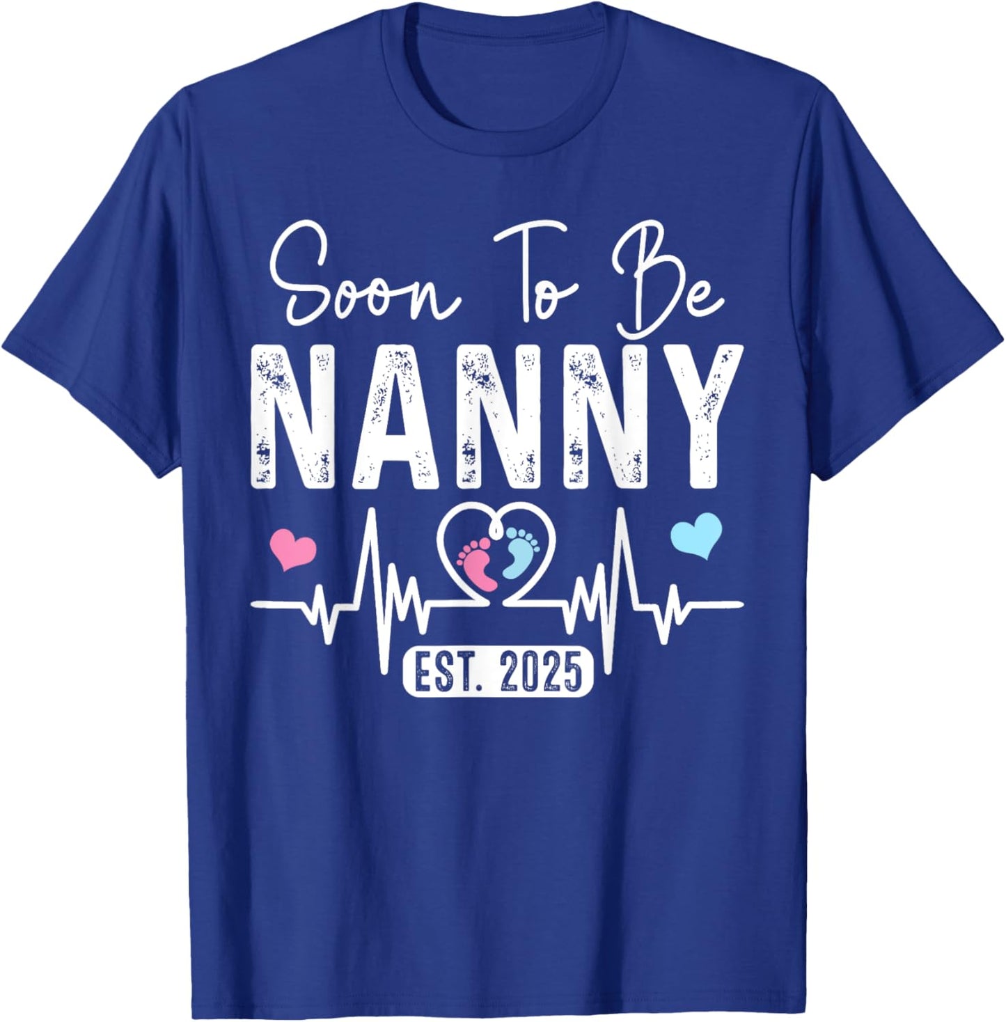 Vintage Soon To Be Nanny Est. 2025 New Nanny T-Shirt - T-Shirt | Royal
