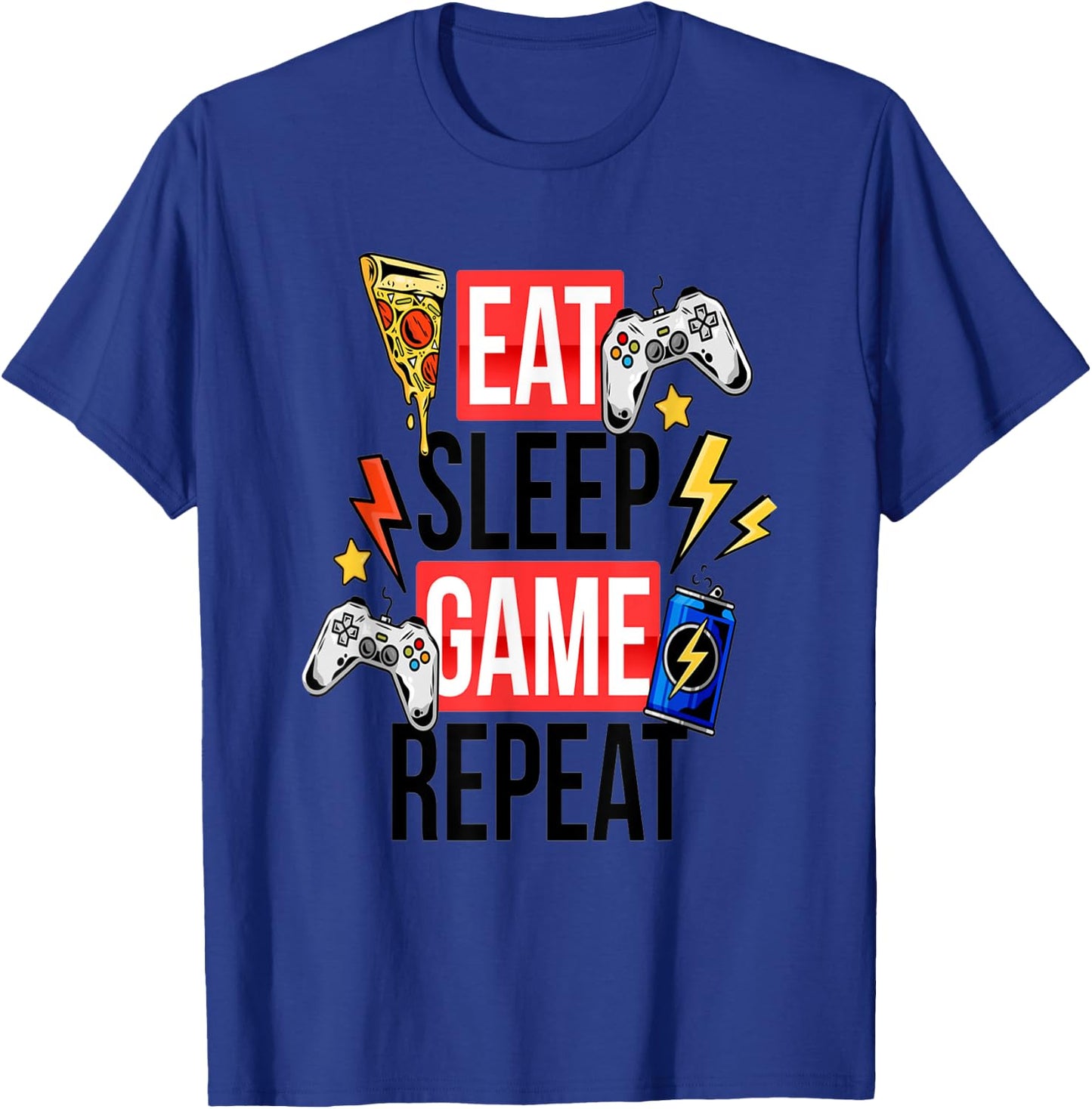 Funny Eat Sleep Game Repeat for Video Games Lovers T-Shirt - T-Shirt | Royal