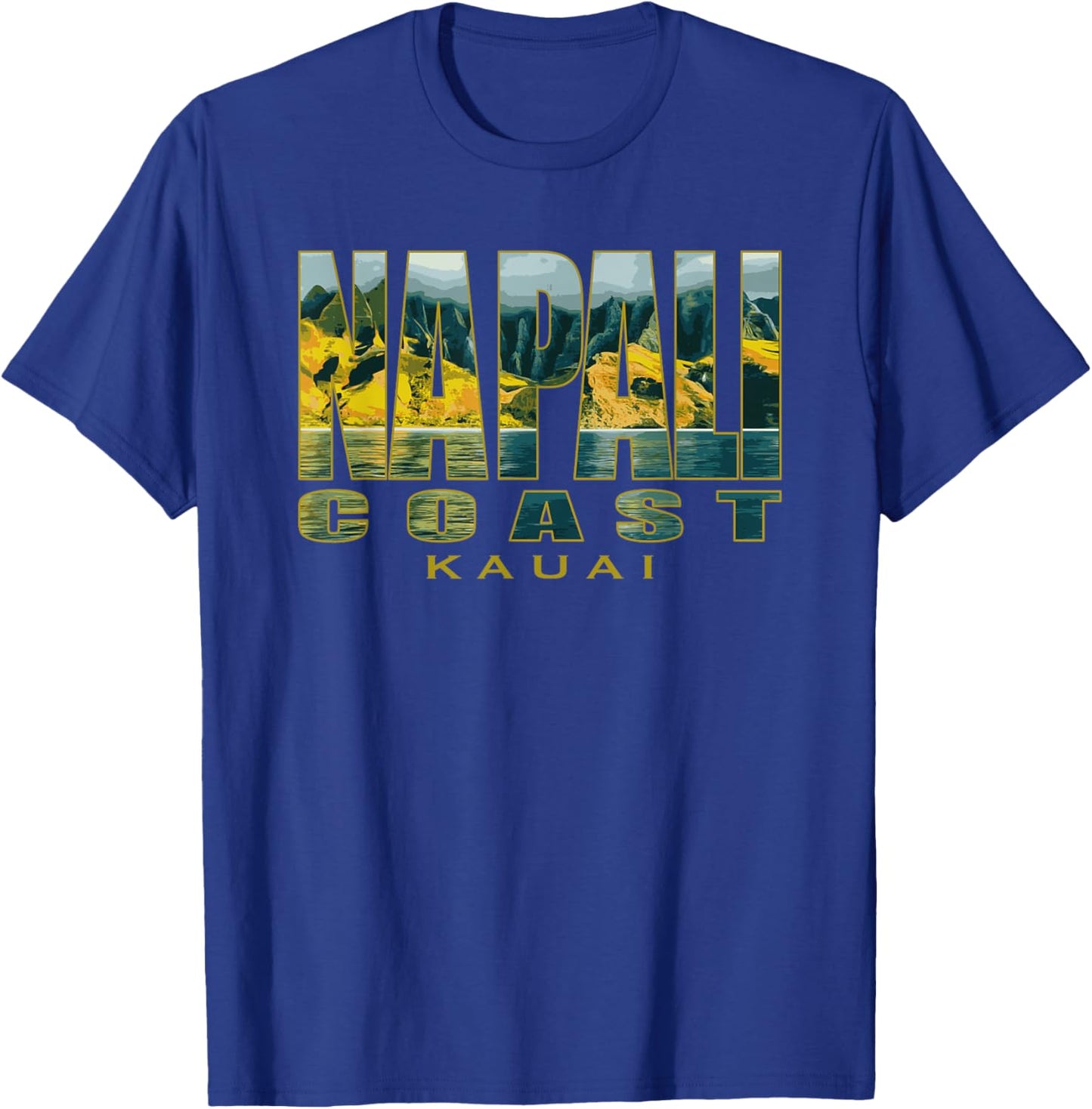 Na Pali Coast Kauai Hawaii Island NaPali Cliffs Garden Isle T-Shirt - T-Shirt | Royal