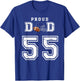Custom Proud Football Dad Number 55 Personalized T-Shirt - T-Shirt | Royal