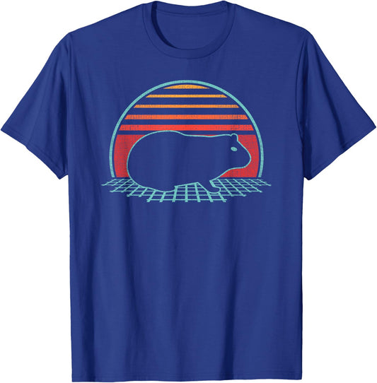 Guinea Pig Lover Animal Retro Vintage 80s Style T-Shirt - T-Shirt | Royal