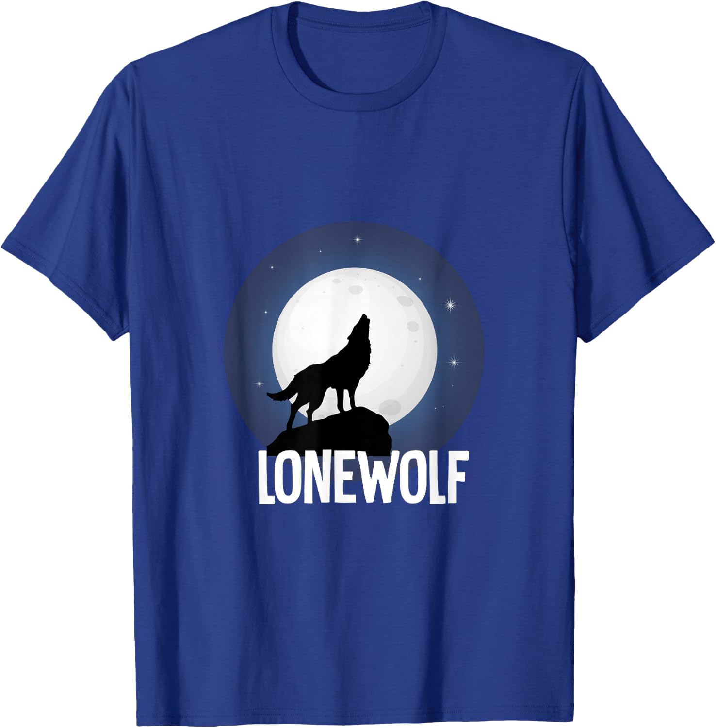 Lone Wolf Howling at The Moon Animal Wildlife Wild Howl T-Shirt - T-Shirt | Royal