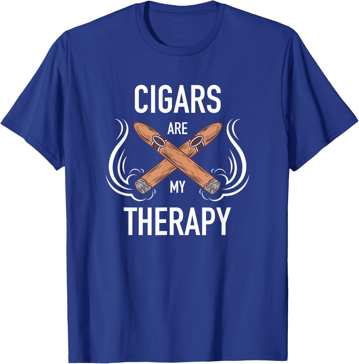 Funny Cigar Smoker Cigars are my Therapy Gift Shirt T-Shirt - T-Shirt | Royal