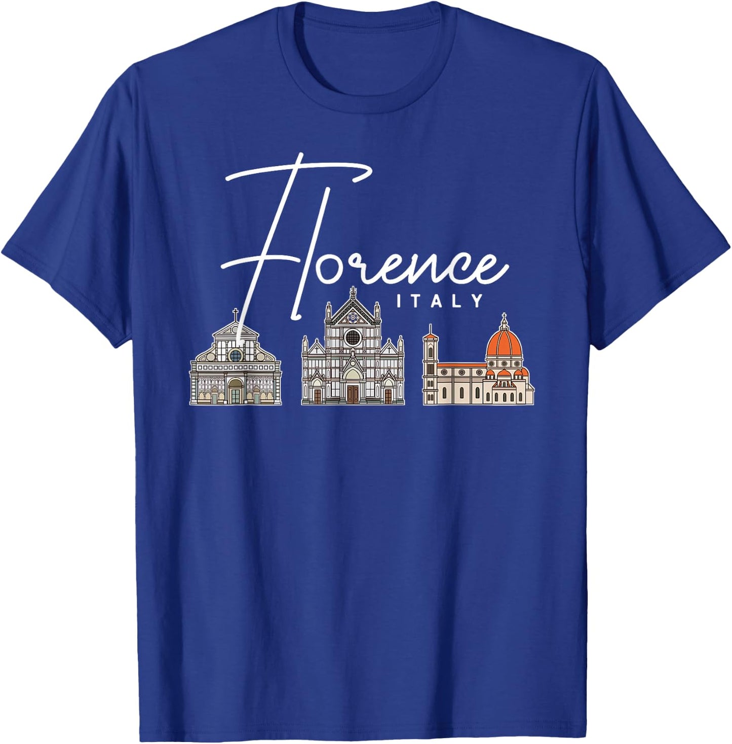 Florence Italy City Skyline Map Travel T-Shirt - T-Shirt | Royal