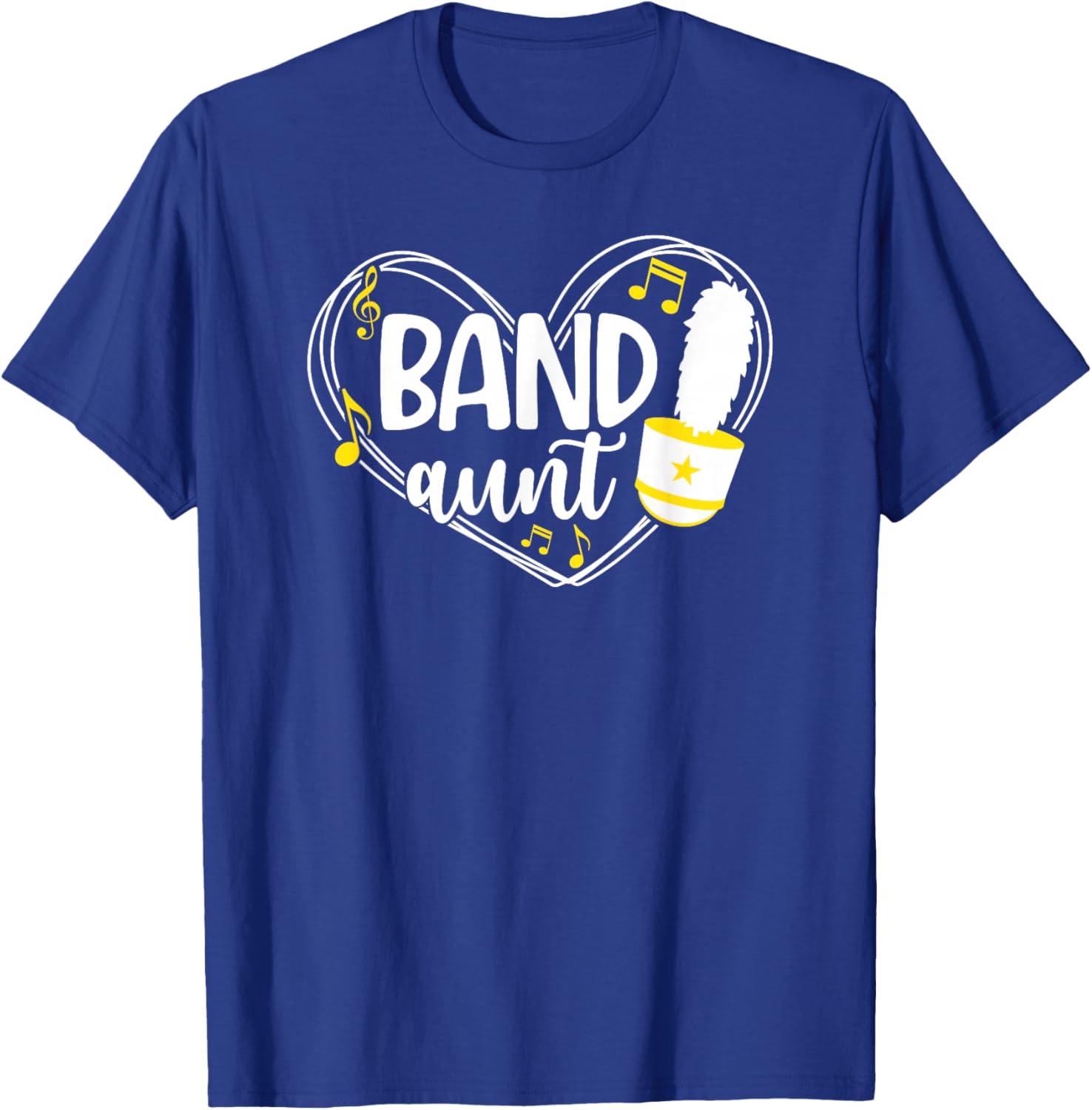 Band Aunt Heart Marching Band Aunt T-Shirt - T-Shirt | Royal