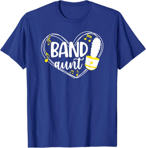 Band Aunt Heart Marching Band Aunt T-Shirt - T-Shirt | Royal