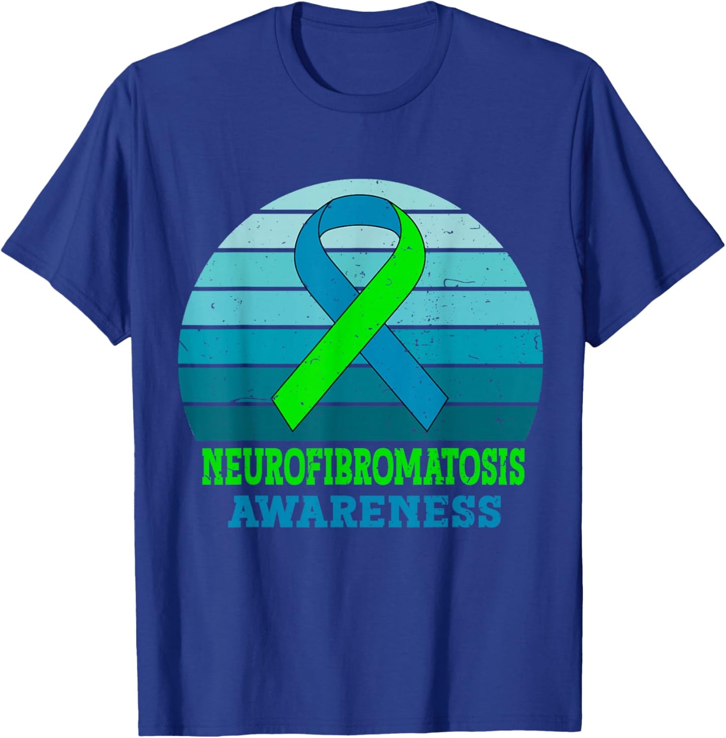 Green Ribbon NF1 Neurofibromatosis Awareness Vintage NF T-Shirt - T-Shirt | Royal