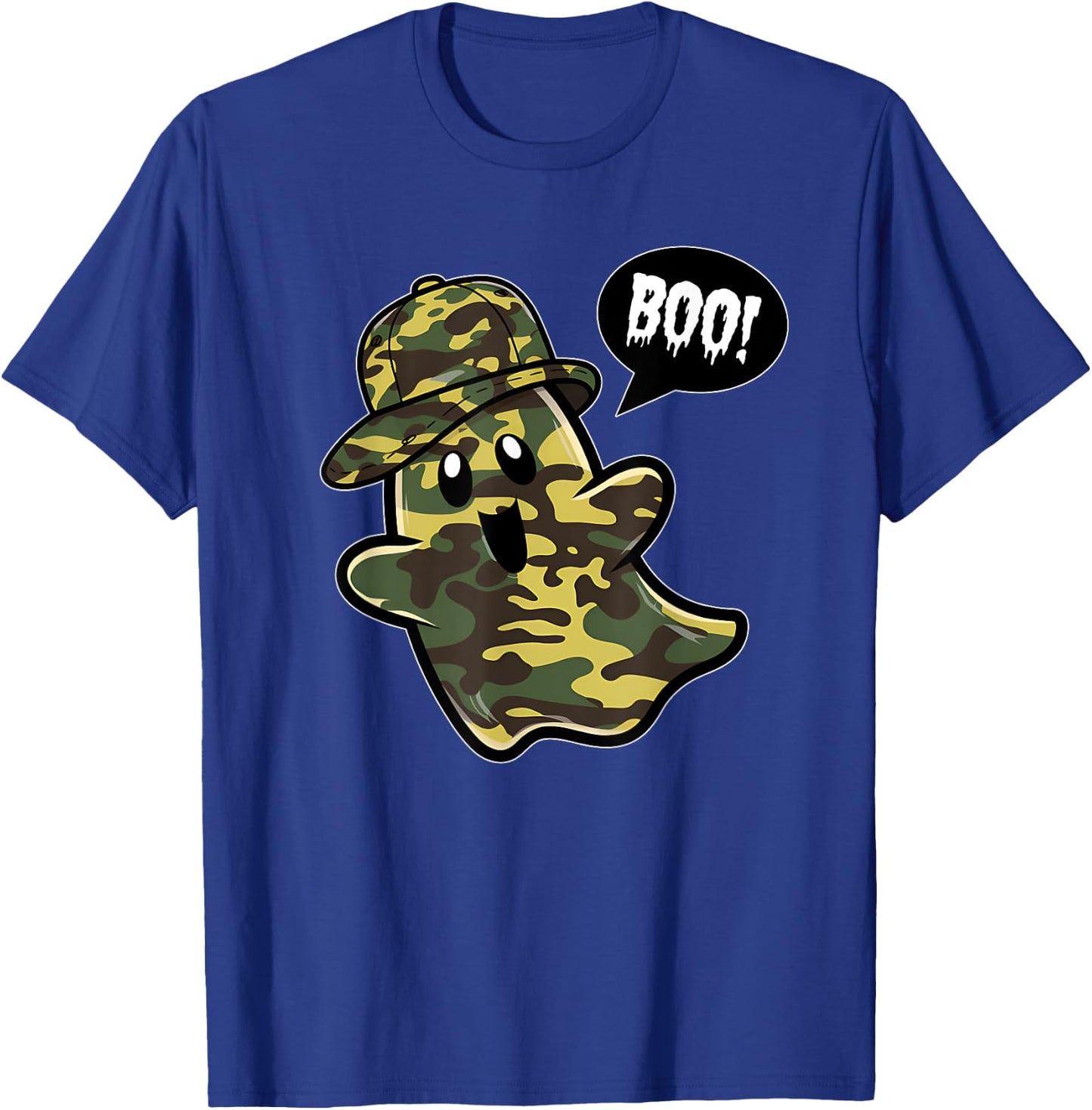 Funny Hello Hunting Season Halloween Camouflage Camo Ghost T-Shirt - T-Shirt | Royal