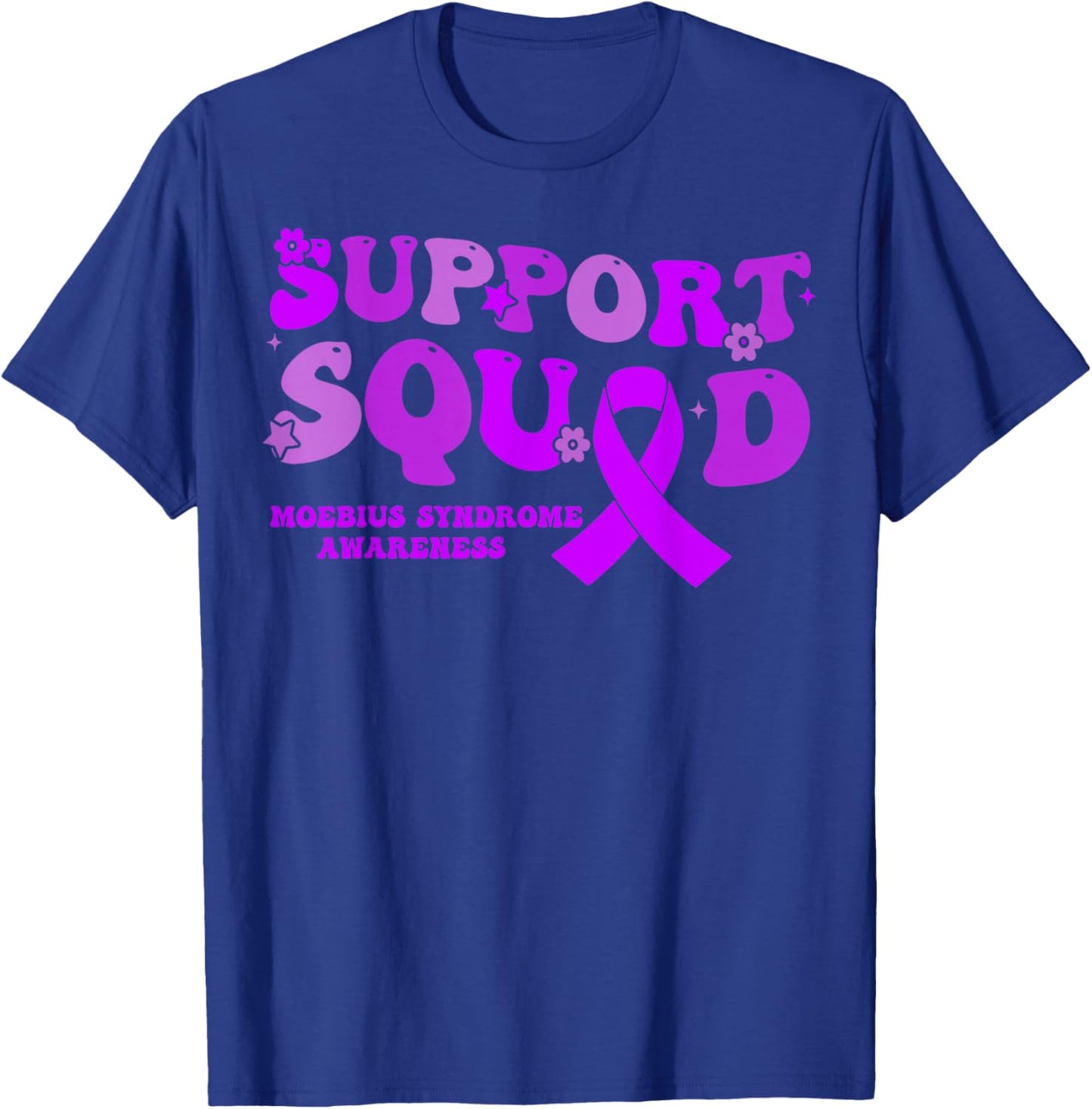 Support Squad Purple Ribbon Moebius Syndrome Awareness T-Shirt - T-Shirt | Royal