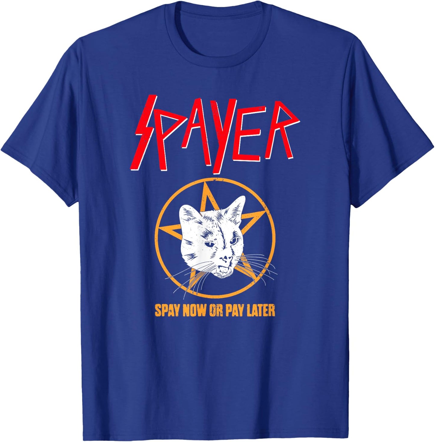 Vintage Rock Spayer Cat Kitten Pun Mom Dad Gift Shirt Men Women Girls Kids T-Shirt - T-Shirt | Royal
