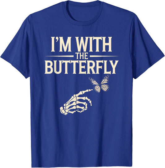 I'm With Butterfly Halloween Costume Couples Matching Gifts T-Shirt - T-Shirt | Royal