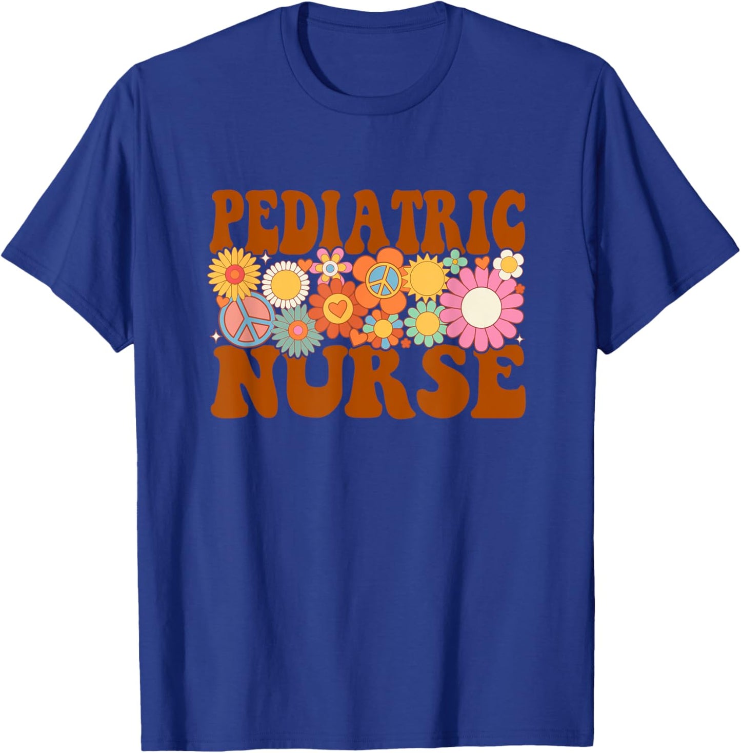 Pediatric Nurse Future Nurse Nurse Life Nursing Retro Groovy T-Shirt - T-Shirt | Royal