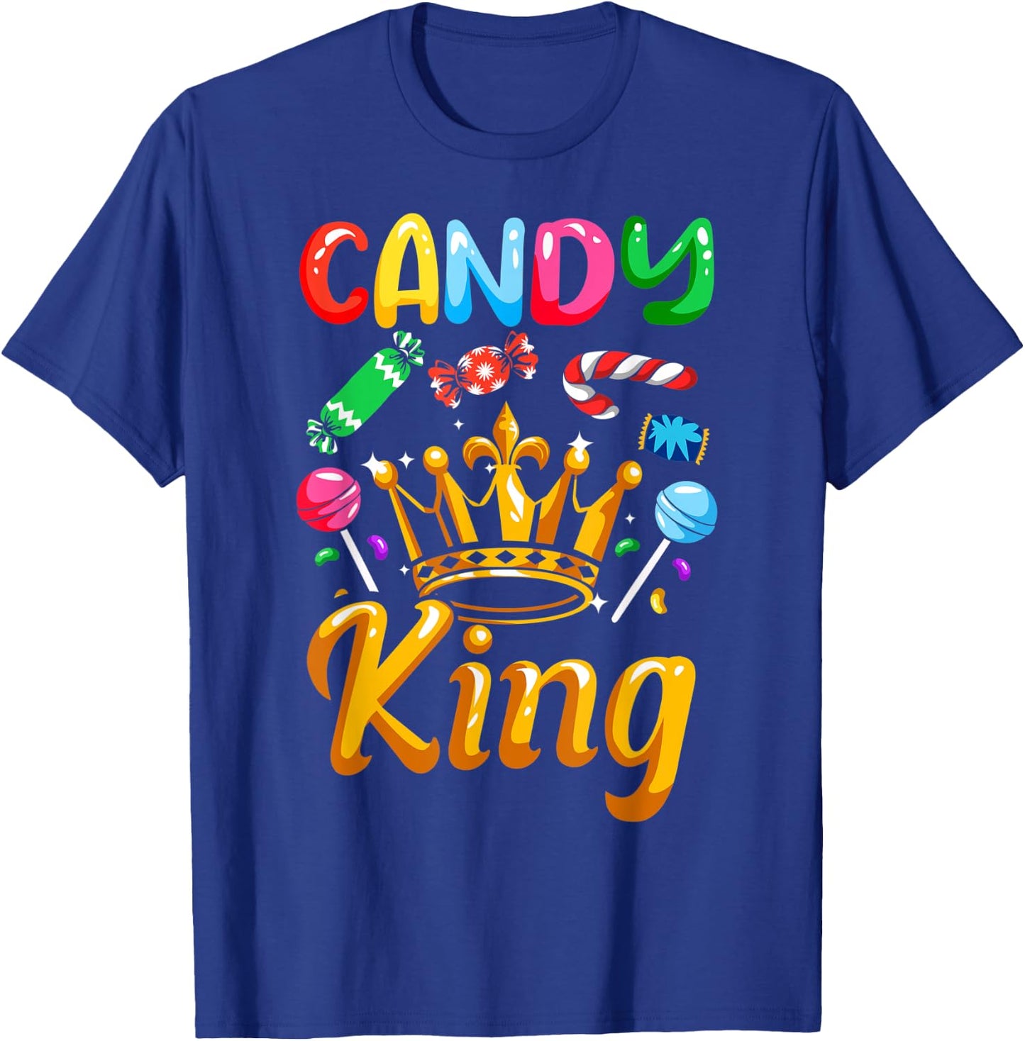Candy Addict Candy King Halloween Candy Lollipop Sweets T-Shirt - T-Shirt | Royal