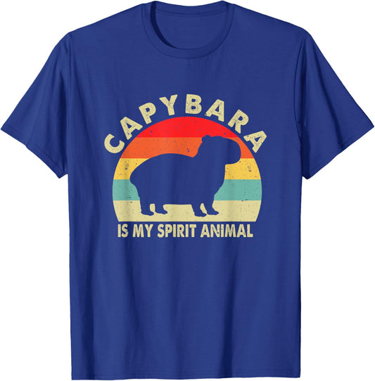 Capybara Is My Spirit Animal Vintage Rodent Funny Capybara T-Shirt - T-Shirt | Royal