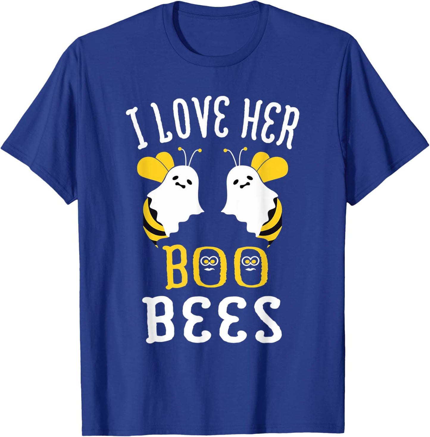 Boo Bees Halloween Couple I Love Her Matching Costume T-Shirt - T-Shirt | Royal