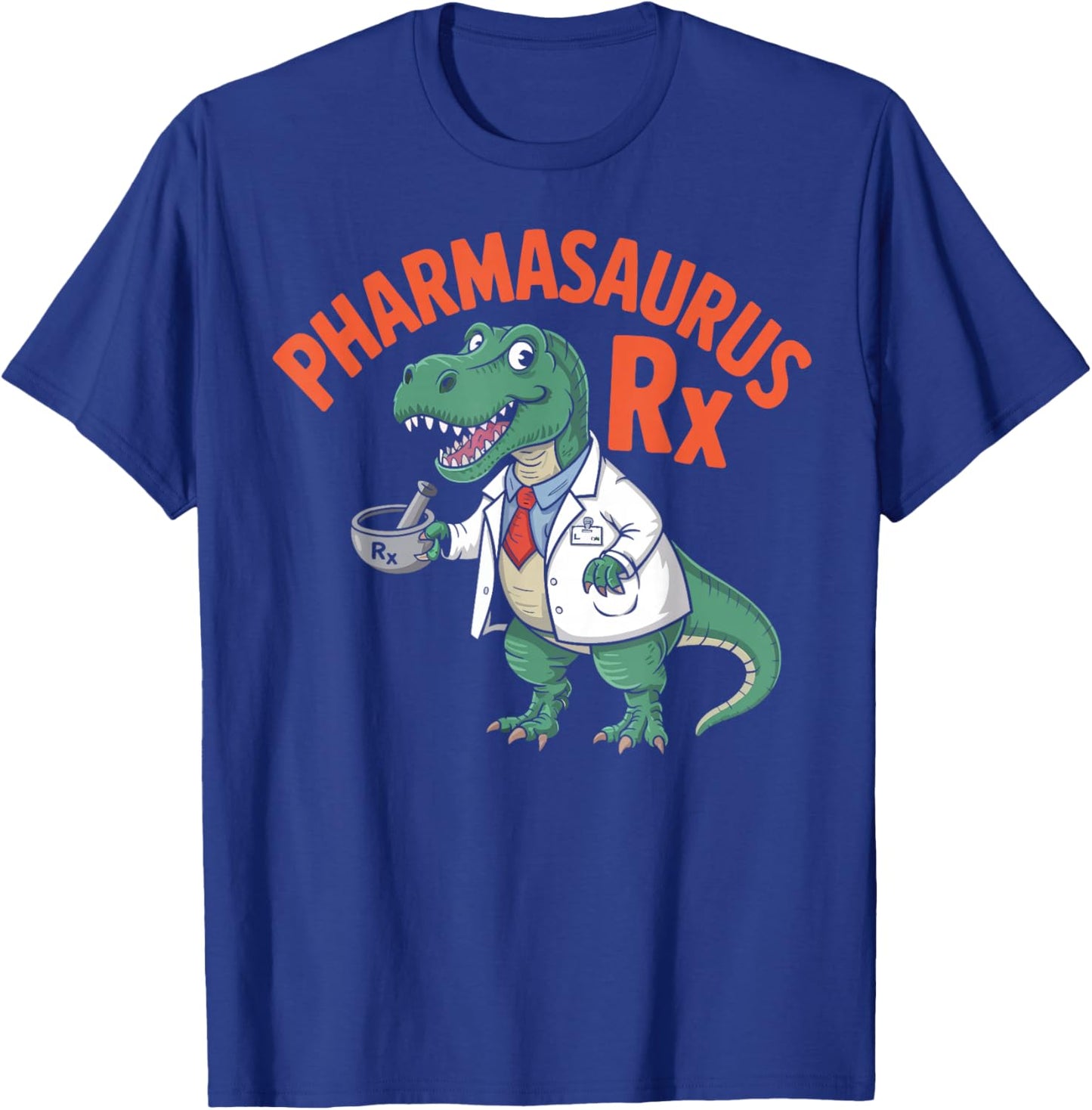 Funny Pharmasaurus Rx Dinosaur Pharmacy Technician Gifts T-Shirt - T-Shirt | Royal