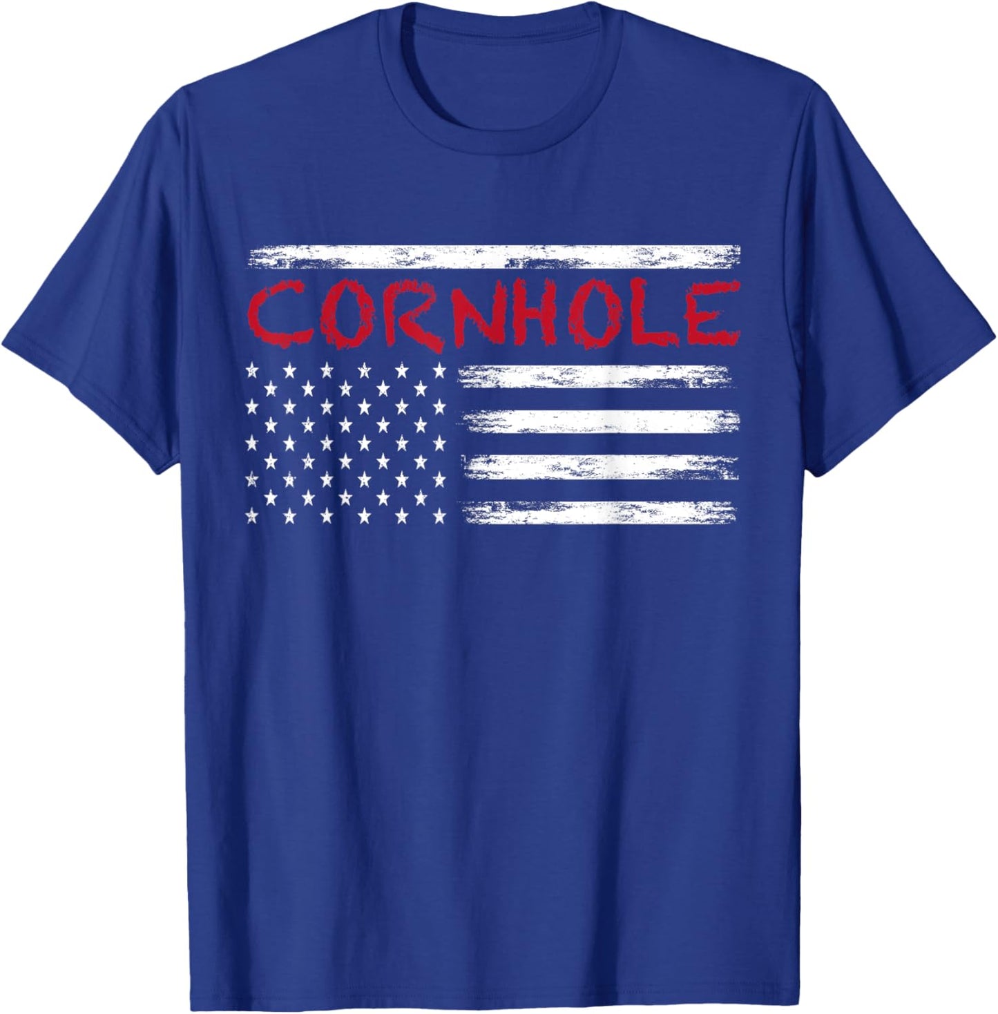 Cornhole USA American Flag United States T-Shirt - T-Shirt | Royal
