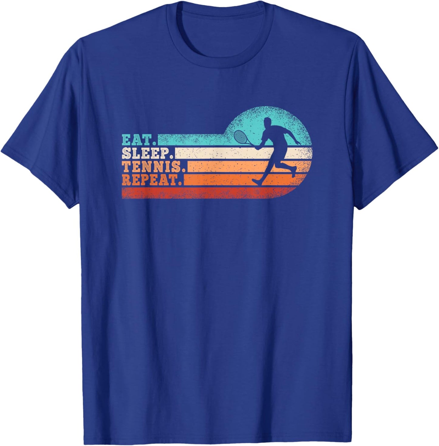 Eat Sleep Tennis Repeat Retro Tennis Lover Men Boys Kids T-Shirt - T-Shirt | Royal