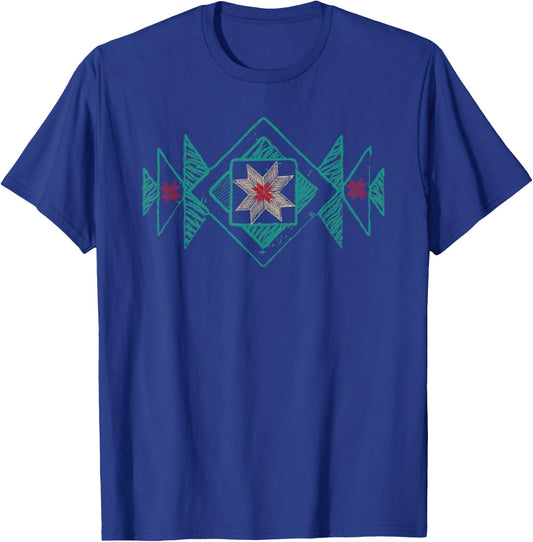 Aztec Design Graphic T-Shirt - T-Shirt | Royal