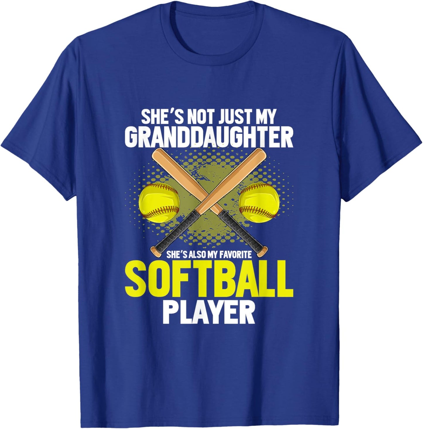 Softball Grandfather Grandpa Softball Player Daughter Sport T-Shirt - T-Shirt | Royal