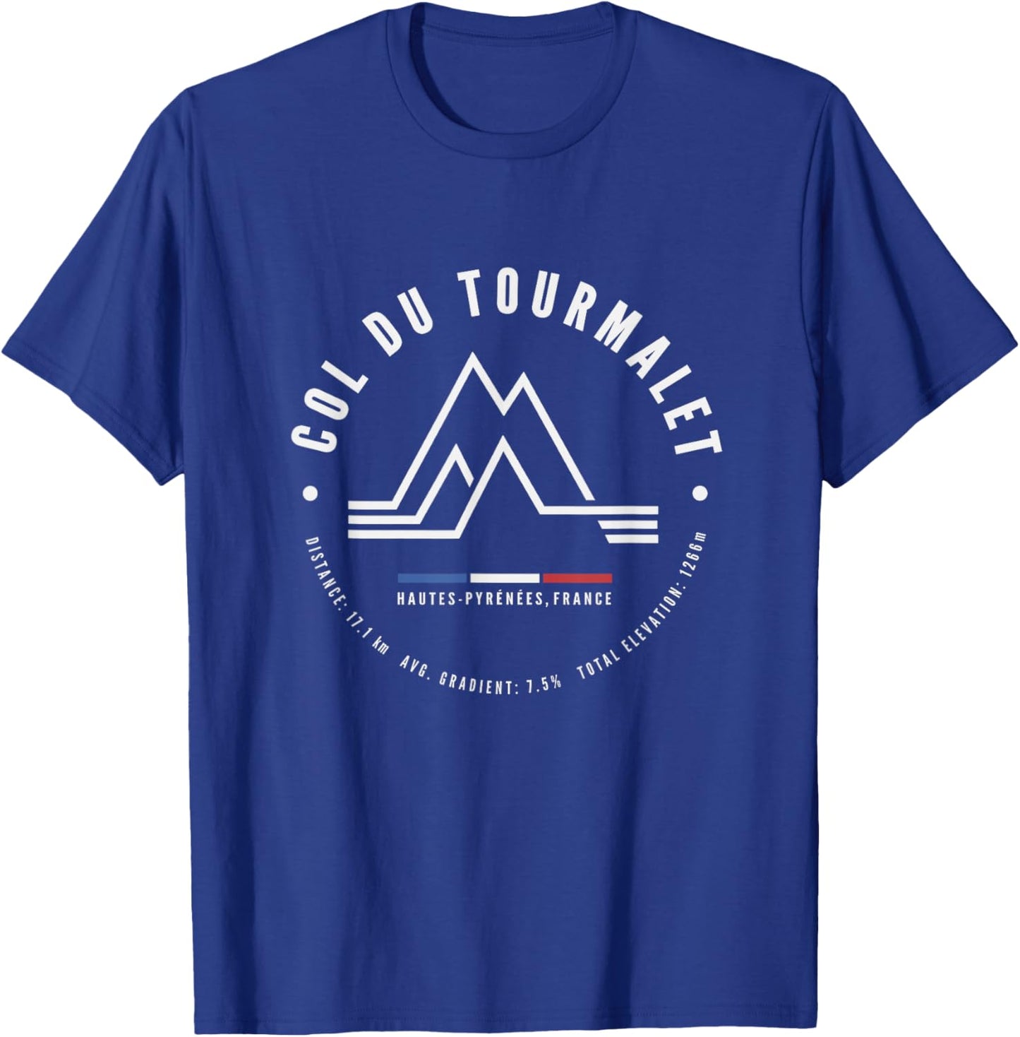 Col Du Tourmalet France French Pyrenees Road Bike Cycling T-Shirt - T-Shirt | Royal
