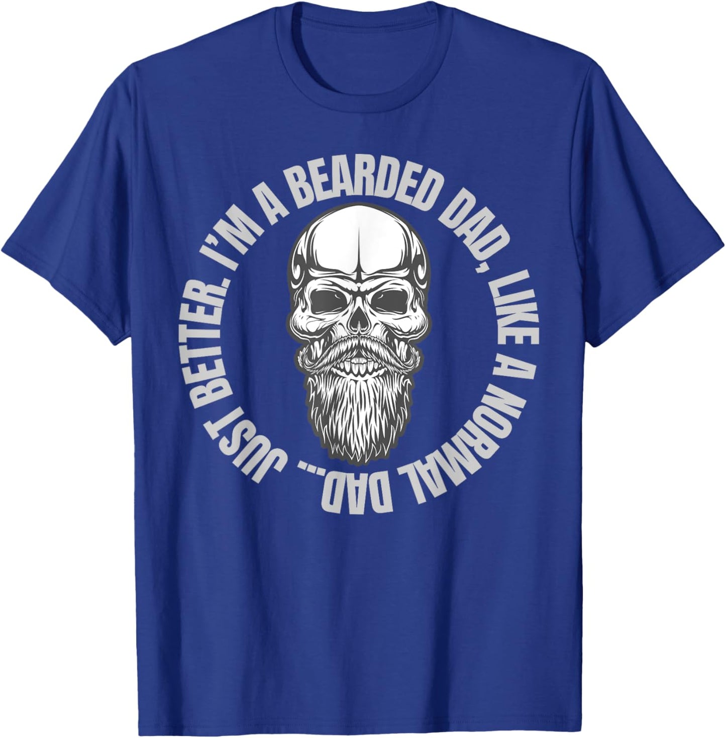 Beard Skull Tattoo Shirt Bearded Dad Gift Power In The Beard T-Shirt - T-Shirt | Royal