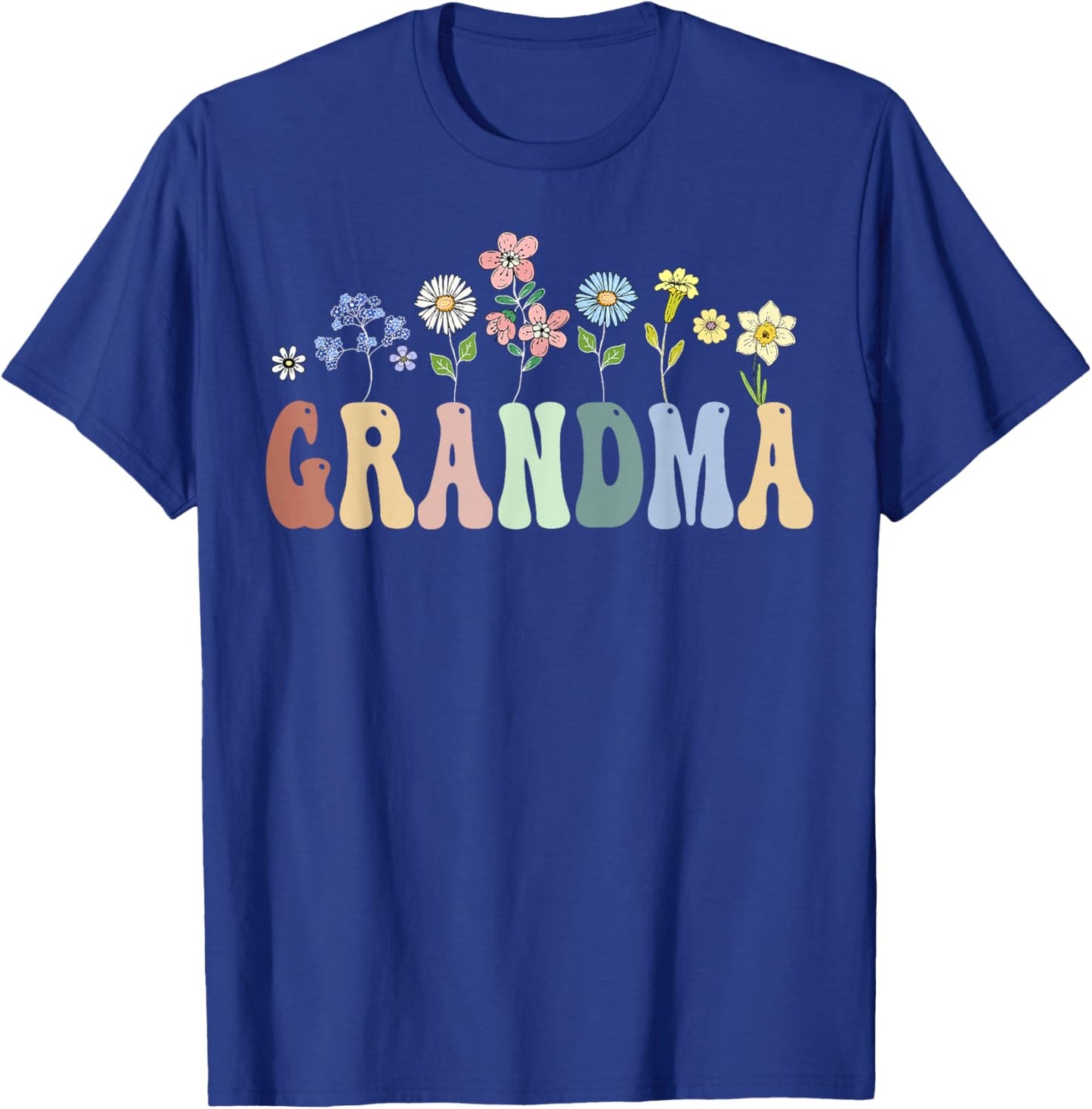 Grandma Gifts Women Wildflower Floral Design Grandma T-Shirt - T-Shirt | Royal