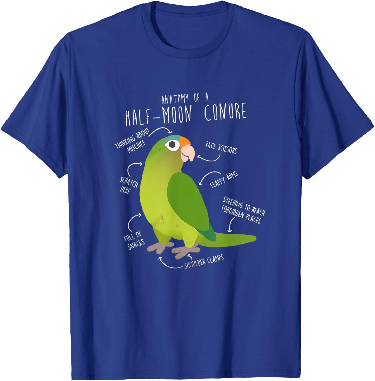 Half-Moon Conure For Parrot Parents and Bird Enthusiasts T-Shirt - T-Shirt | Royal