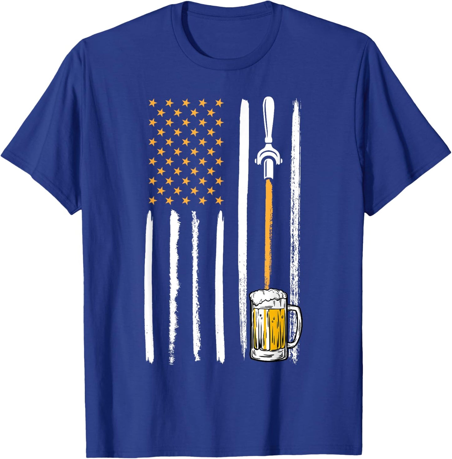 Craft Beer American Flag USA 4th July Brewery Alcohol Lovers T-Shirt - T-Shirt | Royal